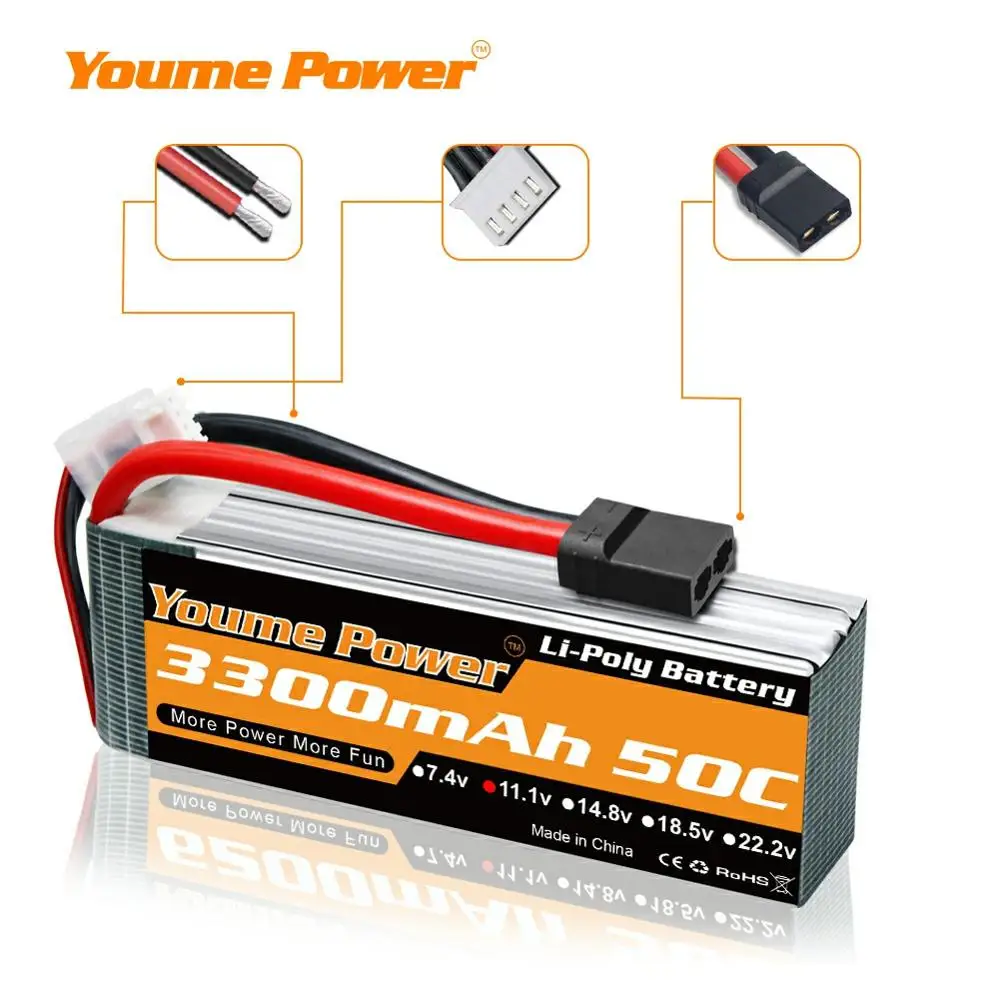 2 шт 3s lipo 111 в 3300 мач аккумулятор с ру 50c