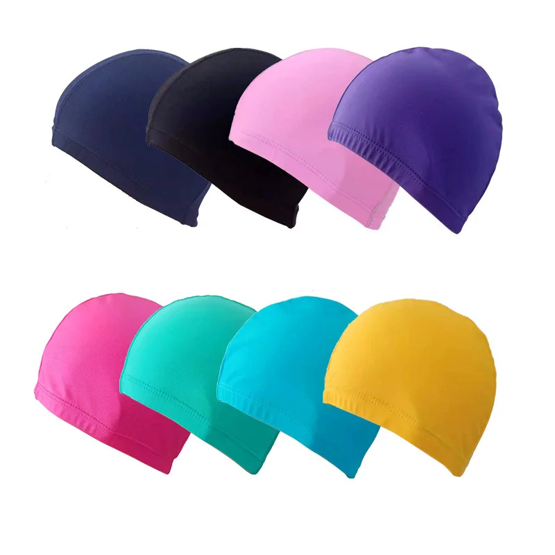 

High elastic adult men's and women's style hair protection products swimsuit bonnet sports swimming cap Soft thin