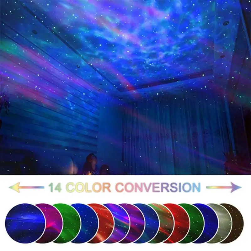 

LED Aurora Star Galaxy Projector Ocean Wave Night Light Room Decor Rotate Starry Sky Porjectors UFO Lights Bedroom Lamp Gifts