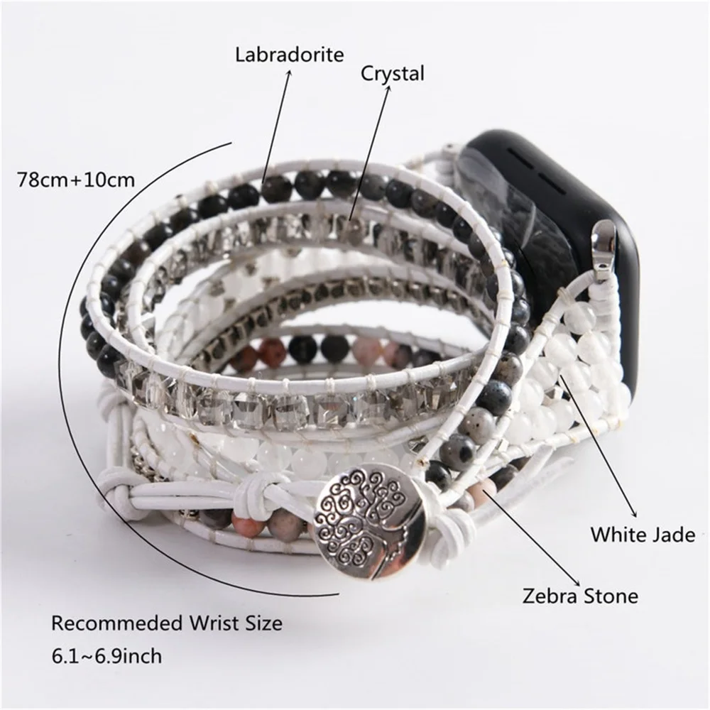 

life Tree Bracelet Band For Apple Watch 38 40 42 44mm Bohemia Strap Compatible for iwatch Series 7654321 vintage bead Wristband