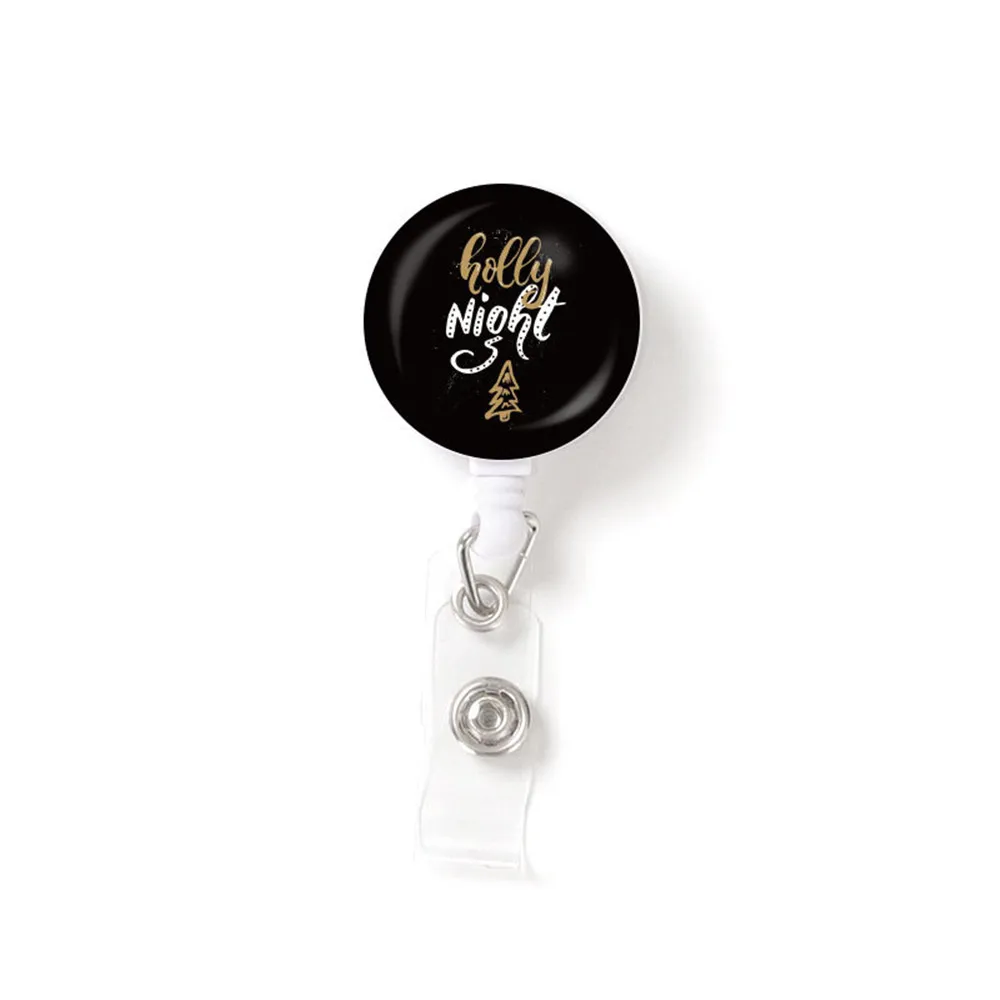 

1 Pcs Retractable Nurse Badge Reel Clip Christmas Santa Claus Badge Holder Students Doctor Id Card Holder