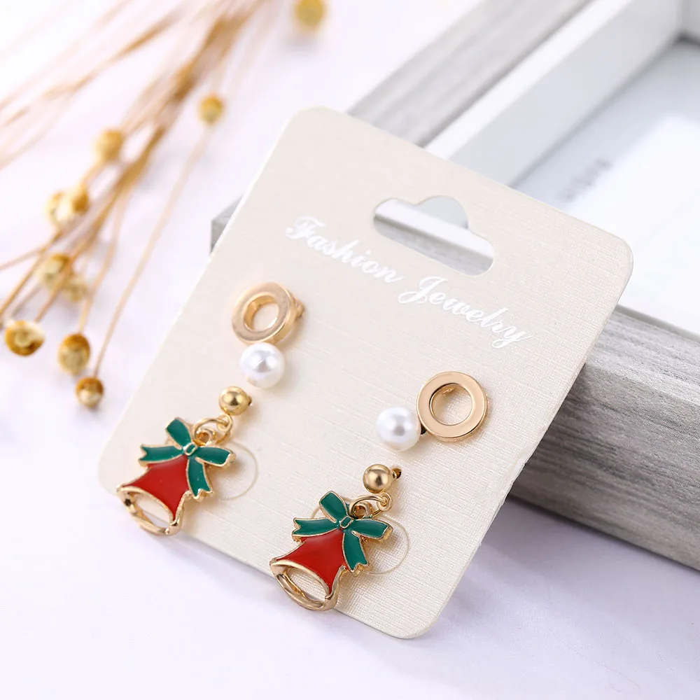 

EN Cartoon Christmas earrings jewelry ladies beautiful Christmas gifts women's Santa Claus Girl's earrings