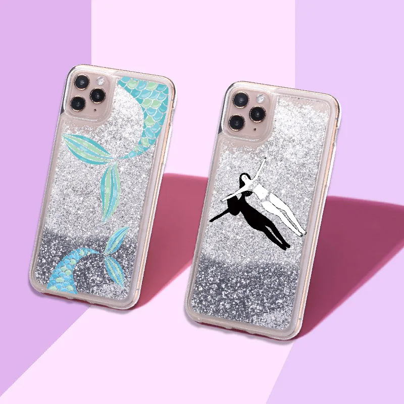 Летние пляжные плавательные Русалка Искра жидкости в режиме реального глиттер