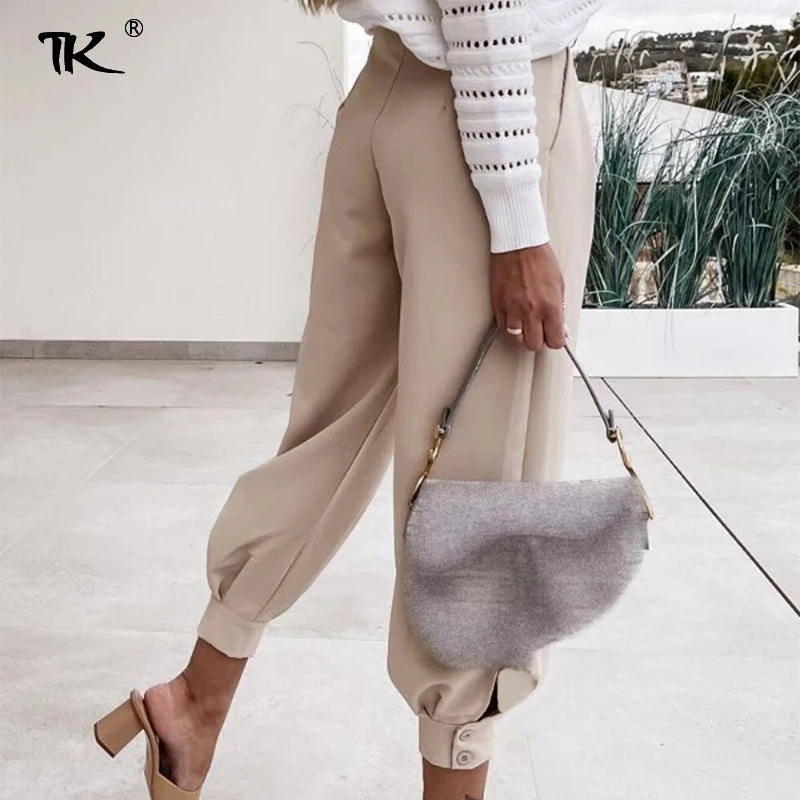 

Cropped Harlan Cargo Women's Pants Pocket Solid Pencil Cropp Trousers 2021 Spring Summer New Fashion Casual Office Lady Pant