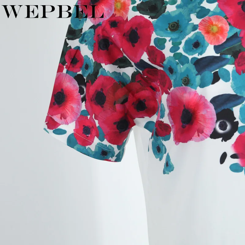 

WEPBEL Women Elegant Print Overalls Ladies One Shoulder O Neck Jumpsuit Loose Wide Leg Playsuit Sexy Romper