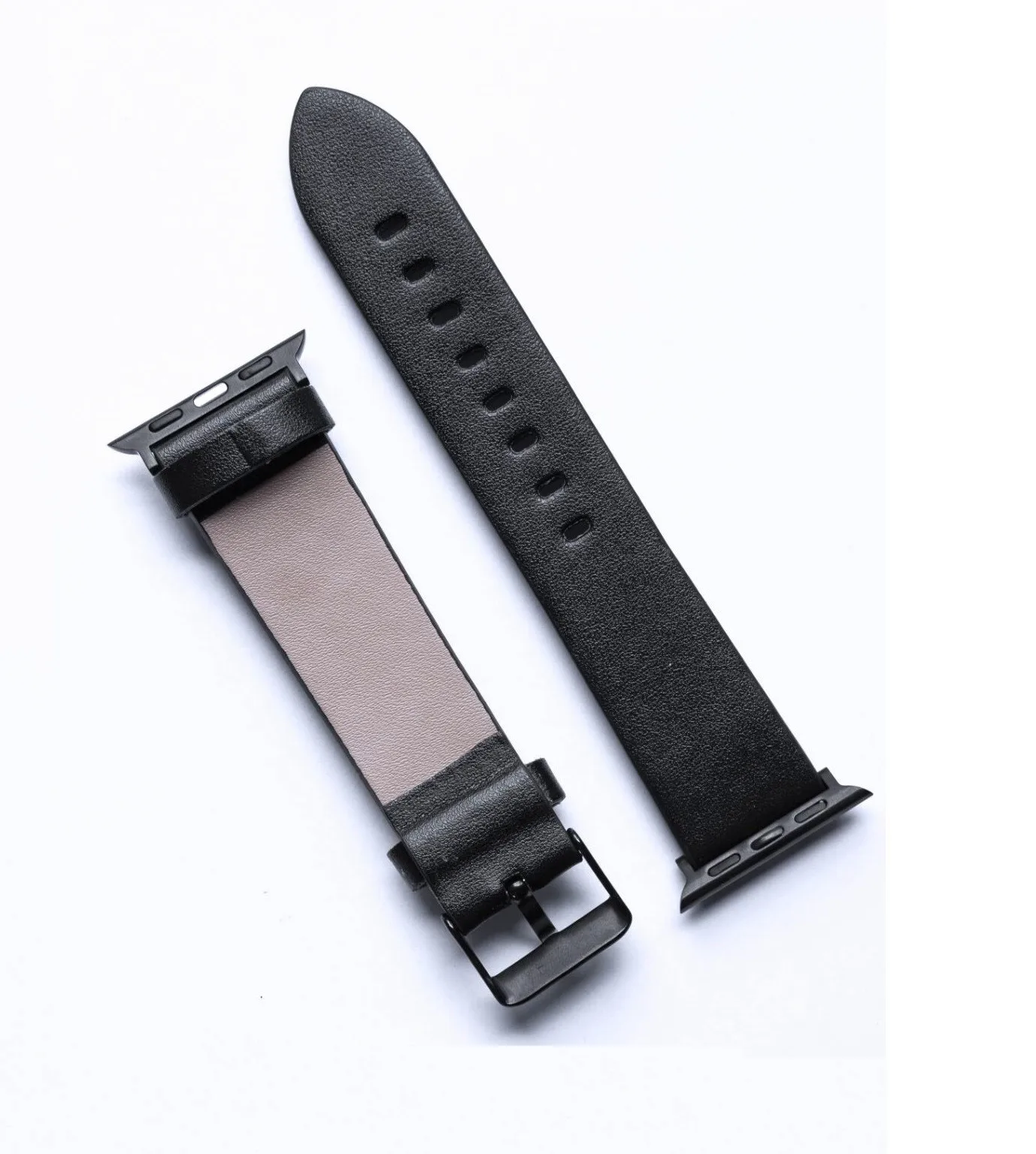 Ремешок для часов из мягкой телячьей кожи повседневный черный браслет Apple Watch Band 44