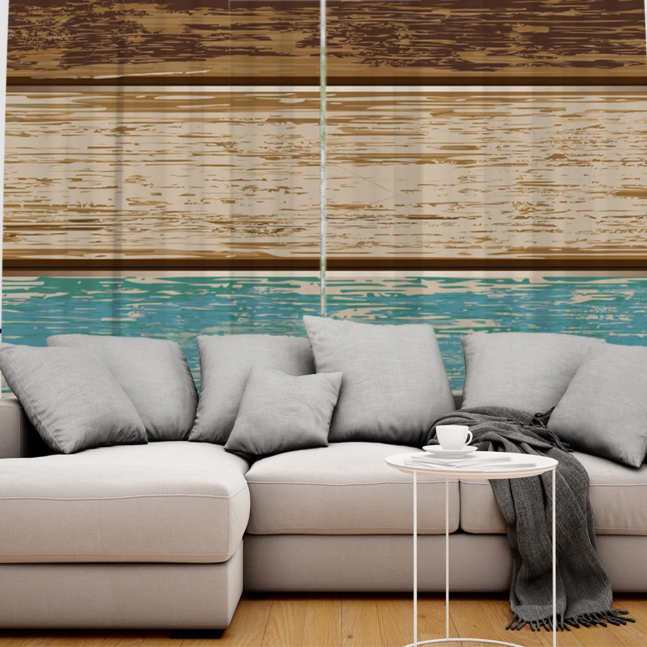 Retro Wood Grain Texture Curtains Window Living Room Kitchen Indoor High Blackout Curtain | Дом и сад