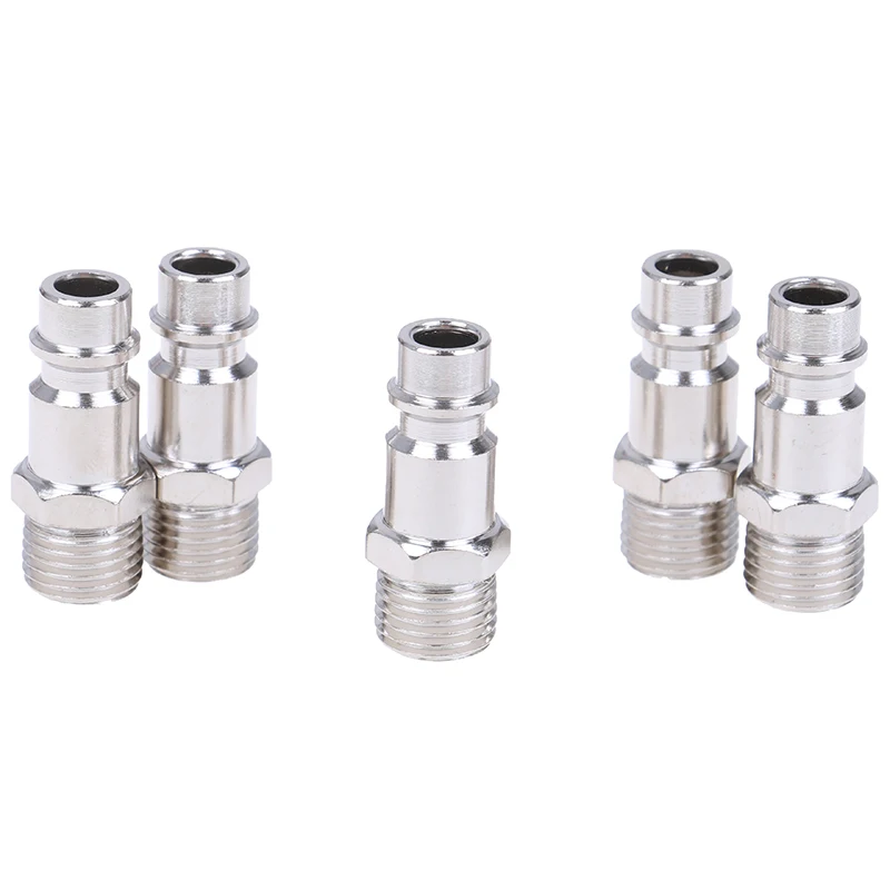 

5pcs/lot Copper Iron Euro Air Line Hose Fitting 1/4" Quick Release Air Compressor Connector 33x11mm