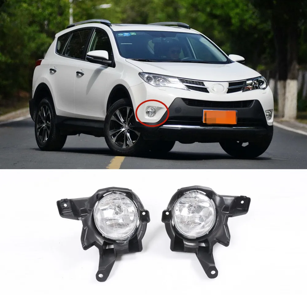 

For Toyota RAV4 2013 2014 2015 LED Front Bumper Fog Lights Auto Halogen Headlight Fog Lamp Cover Wire Harness Lightign Kits