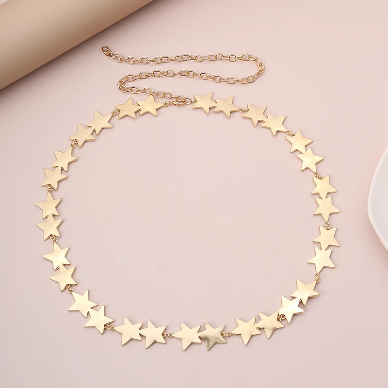 

Women Fashion Star Jewelry Party Dress Waist Chain Metal Punk Belts Waistbands