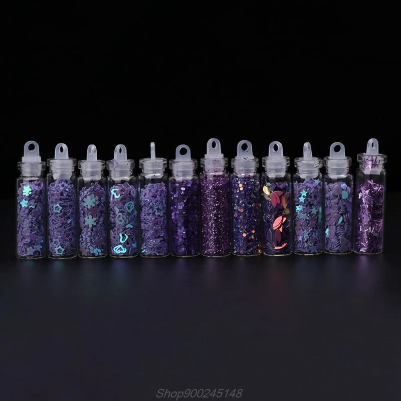 

12 Bottle/Set Manicure Sequins DIY Nail Beauty Filling Tools Multi Functional Nails Art Glitter Powder Eyes Jy15 20 Dropship