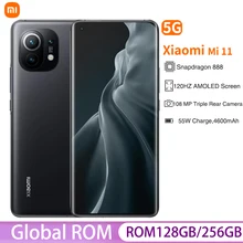 Xiaomi – Smartphone Mi 11, ROM Global, 5G, 128 go/256 go, Snapdragon 888 Octa Core, 108 millions de Pixels, 55W Charge rapide, écran 120Hz, NFC  (1)