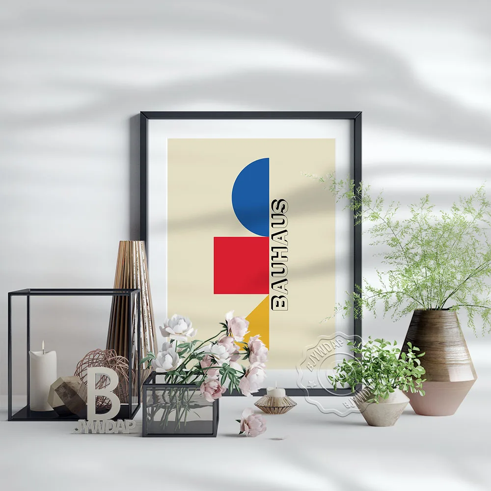Художественный постер BJYWDAP Bauhaus красный желтый синий