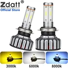 h7 led лампы для авто Zdatt автомобильные лампы h4 H1 HB3 HB4 H11 led H7 светодиодные лампы Canbus 3000K 6000K 8000K 100W 12000Lm 12V Turbo 4 стороны 360 авто фары