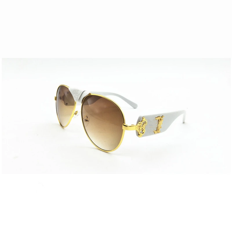 Tea lens White leg Новые солнцезащитные очки для женщин, фирменный дизайн, солнцезащитные очки, модные, высокое качество, Ретро стиль, солнцезащитные очки для мужчин, стиль пилота, уличная уф400 ОЕМ - Цвет линз: Tea lens White leg