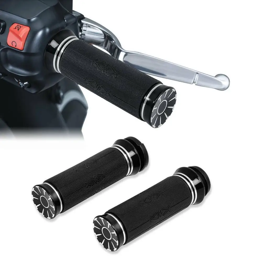 

Motorcycle CNC Electric 1'' Handlebar Hand Grips For Harley Dyna 2016-2017 Touring 2008-2020 Road King Glide FLSTN