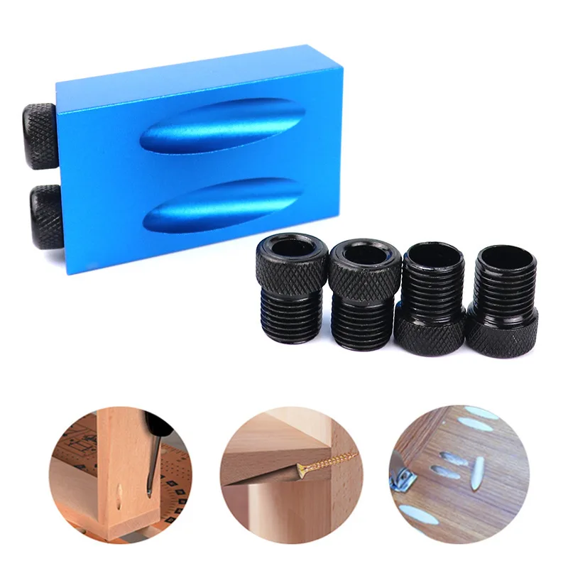 

15 Degree Blue Woodworking Oblique Hole Locator Woodworking Borehole Locator Oblique Hole Positioning Drill Three-Point Drill