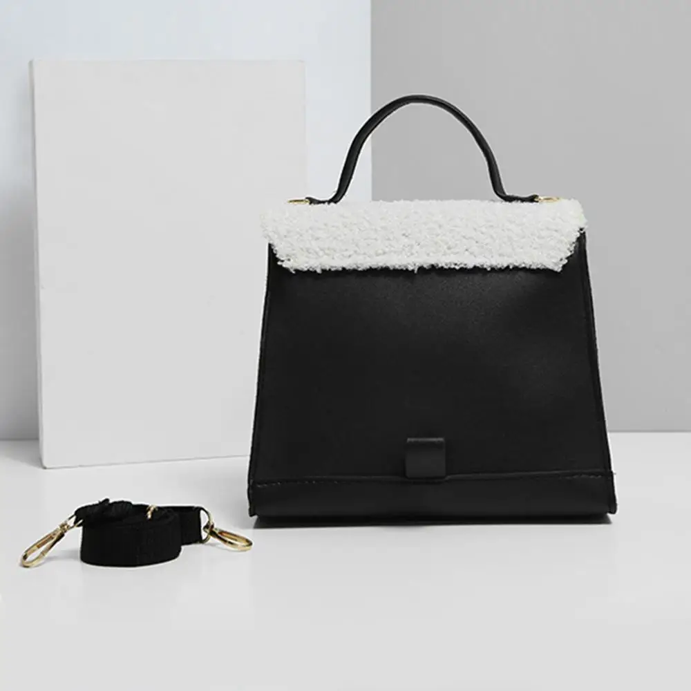 

Fashion Automn Winter Fleece Crossbody Bags for Women 2020 Hit Color Shoulder Backpack Popular Simple Female Daily Shoulder Bag