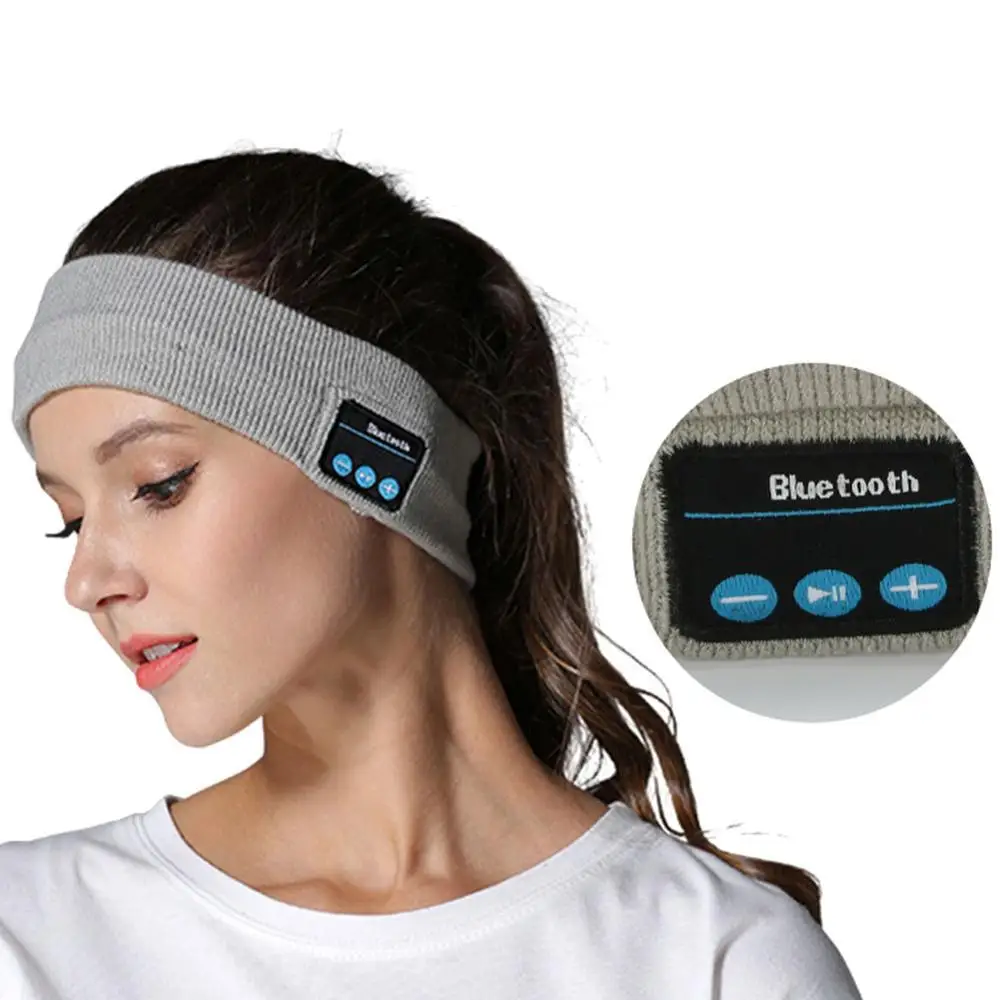 

2021 New High Quality Wireless Bluetooth Music Sport Headset Yoga Gym Hairband Knitted Sleep Headdress Speaker Earphone With Mic