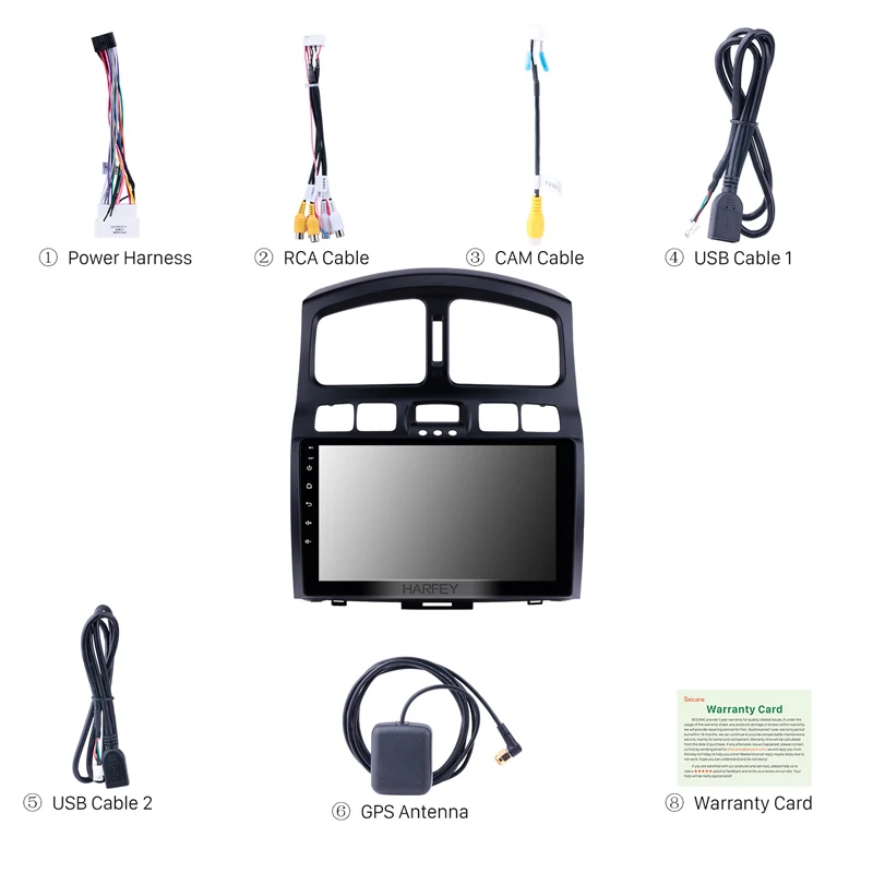 Harfey для 2005-2015 Hyundai Classic Santa Fe Android 8 1 головное устройство GPS-навигация AUX MP3 Bluetooth