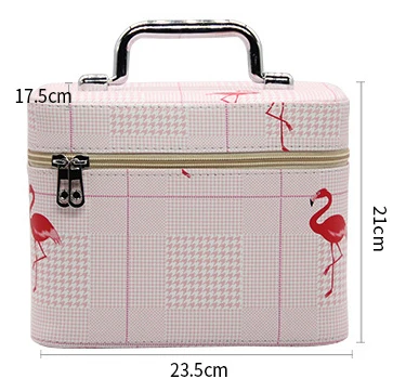 Pink Large size 1 шт., фламинго, женская косметичка Органайзер из искусственной кожи, для туалетных принадлежностей, для путешествий, большой емкости, водонепроницаемый портативный чехол для косметики - Цвет: Pink Large size