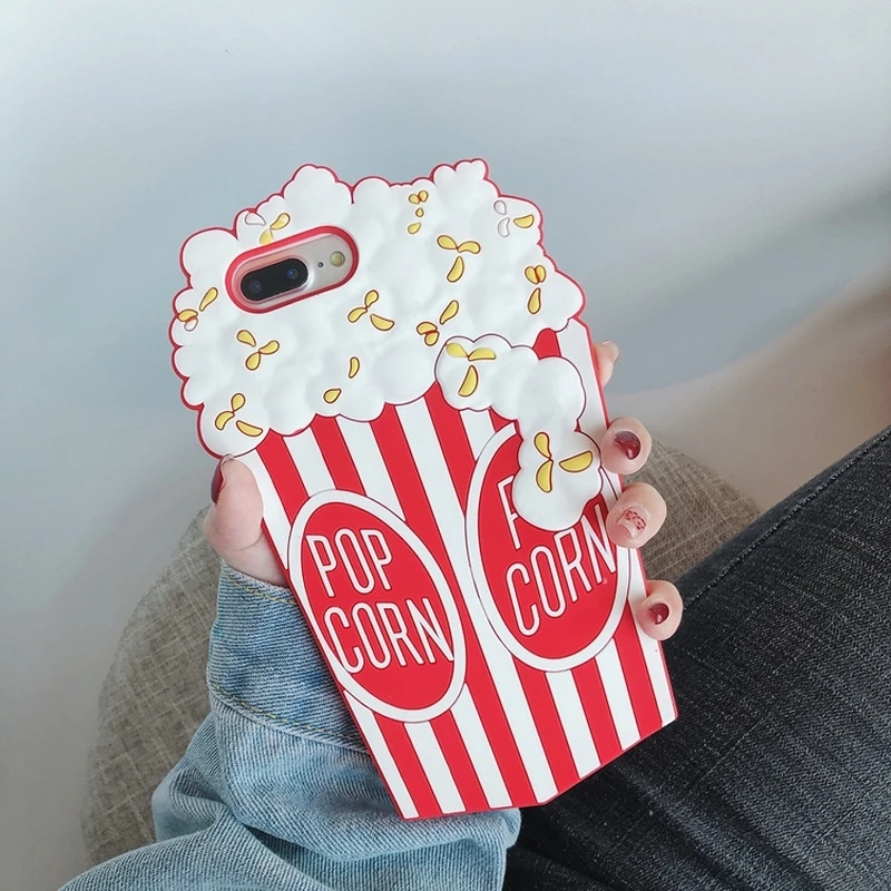 Милый чехол для телефона с изображением попкорна iPhone X XR XS Max 6 S 7 8 Plus мультяшный
