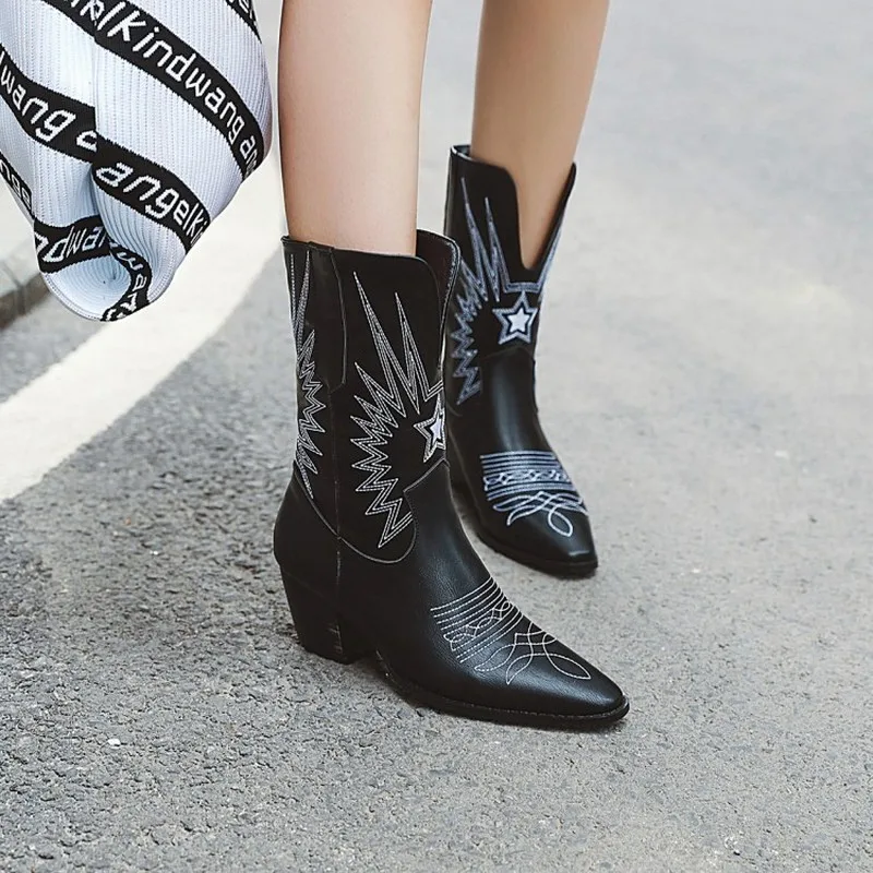 Женские ботинки до середины икры Обувь гладиаторы на среднем каблуке Женская