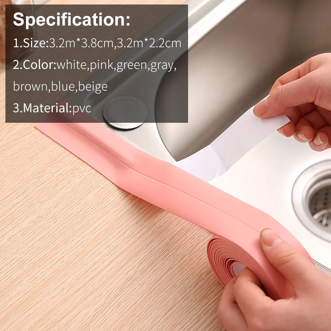 

New Sealing Strip Bathroom Shower Sink Bath Caulk Tape White PVC Self Adhesive Waterproof Wall Tape for Bathroom Kitchen
