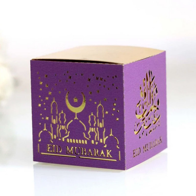 50 шт. коробка для сладостей Eid Mubarak и подарочные коробки Рамадан Kareem конфет