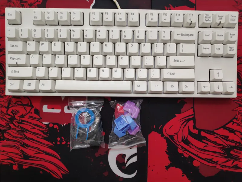 PS2 tenkeyless 87 Механическая клавиатура PBT keycap kailh mx коричневый синий TKL игровая с белой