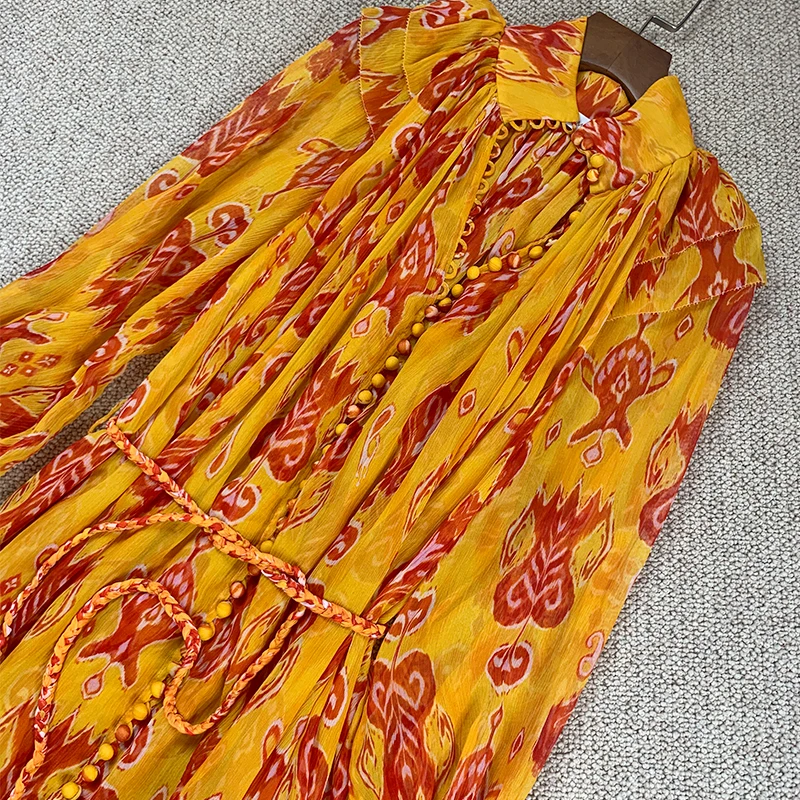 Платье в стиле ретро для праздников платье из плотного шелка с принтом и