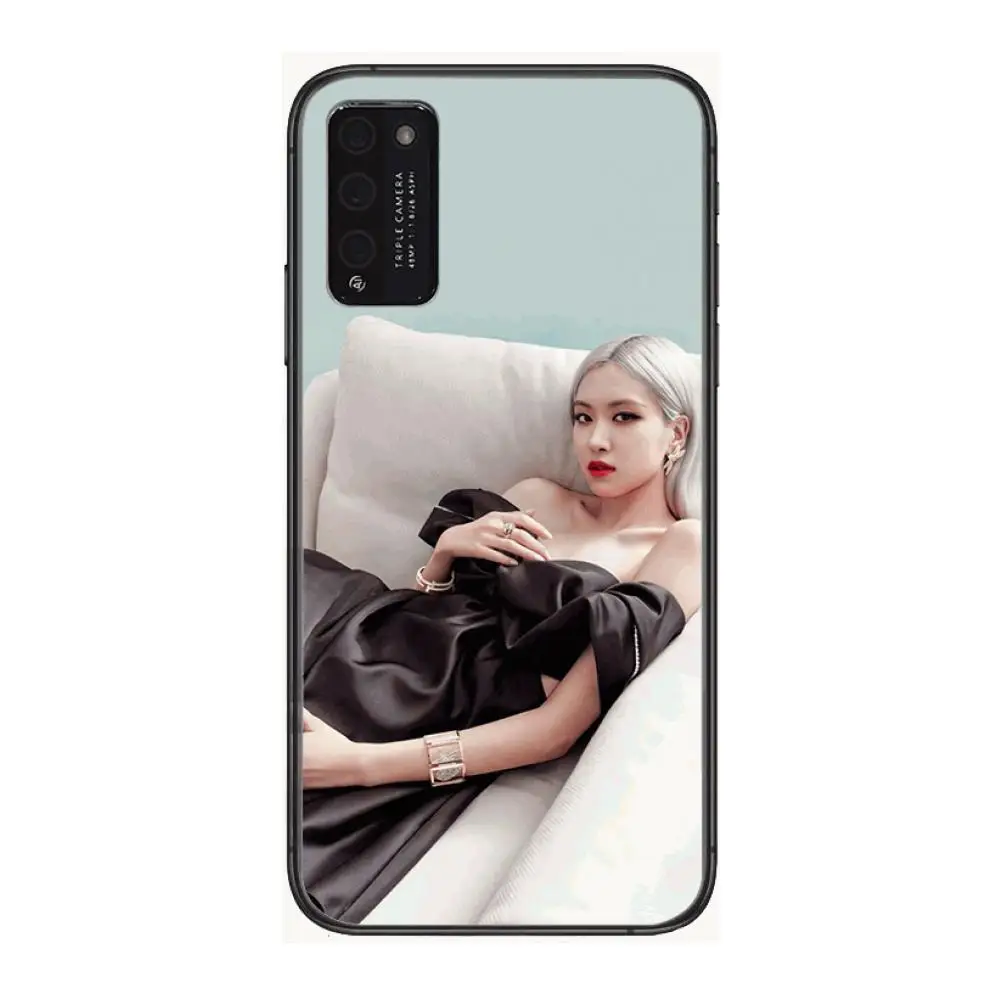 

Pretty Girl pinkblack Clear Phone Case For Huawei Honor 10 20 30 9 X Pro Lite V 5G RU Black Etui Coque Hoesjes Comic Fashion