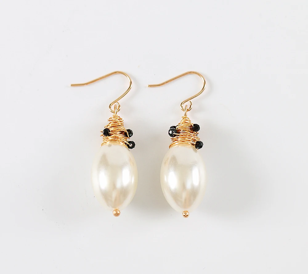 

LANFLORA fashion handmade women earrings Imitation Pearl earrings copper alloy earrings free shipping