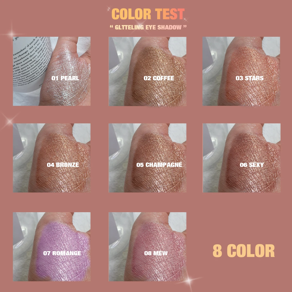 Мини проба жидкие тени для век Блеск макияж металлик Цвет Алмазный жидкости