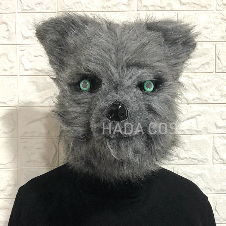 Маска из лисы имитация уплотнения плюшевый капюшон на все лицо 3D мир демон волк