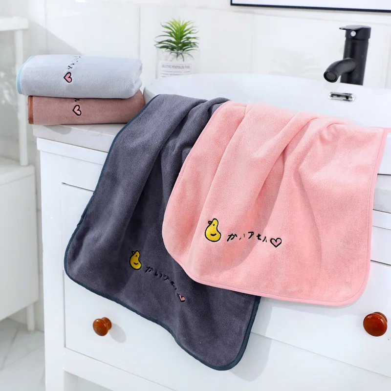 Фабричная Прямая продажа микрофибра оригинальный вышитый утенок полотенце