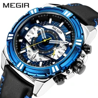 megir mens watches top brand luxury quartz watch men causal waterproof chronograph sport watch relogio masculino erkek kol saati