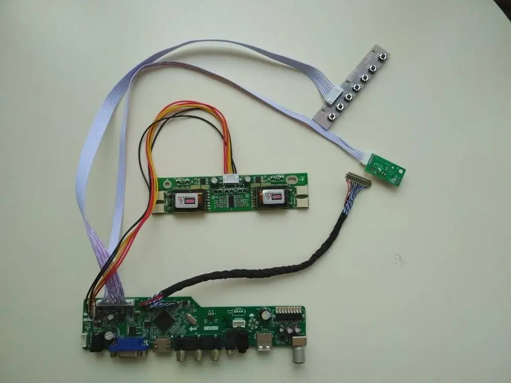 

USB VGA AV AUDIO LCD LED TV 4 CCFL lamps driver card Controller Board display For 19.0" LM190WX1-TLD1 1440X900 panel