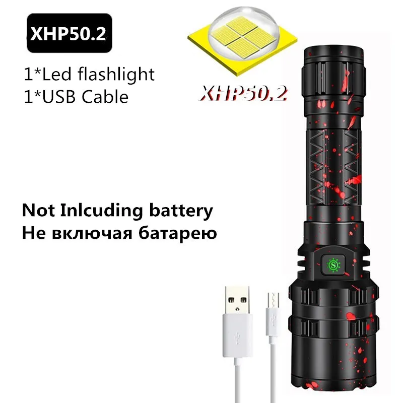 Option D Новейший четырехъядерный самый мощный светодиодный фонарь XLamp XHP70.2 XPH50.2 Zoomable 3 режима освещения светодиодный фонарь 26650 для кемпинга - Испускаемый цвет: Option D
