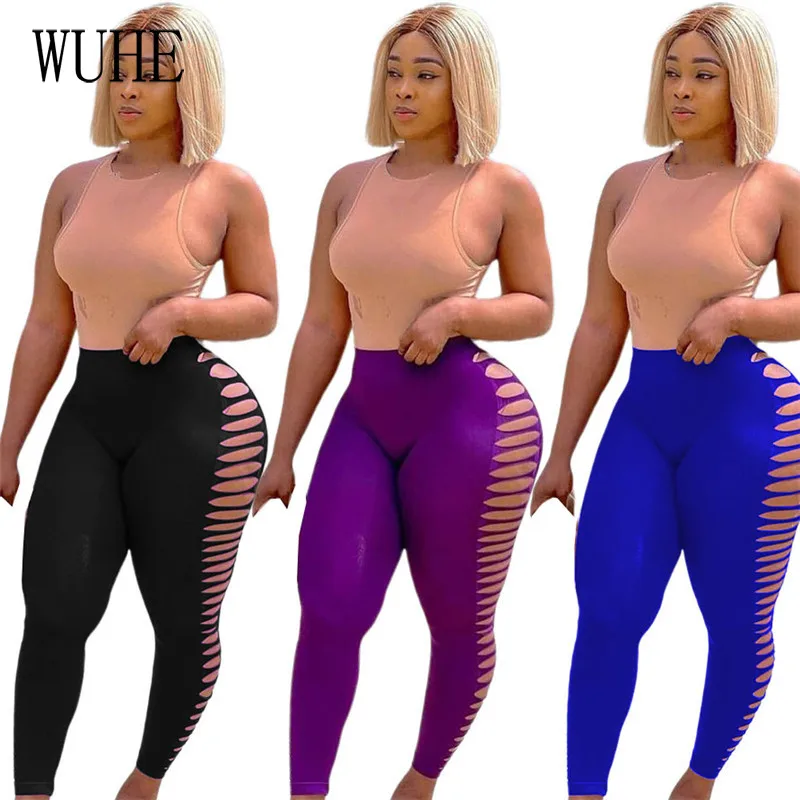 

Узкие брюки-карандаш YEYA, пикантные с высокой талией и вырезами, облегающие повседневные Джоггеры для вечевечерние и клубов, спортивные улич...