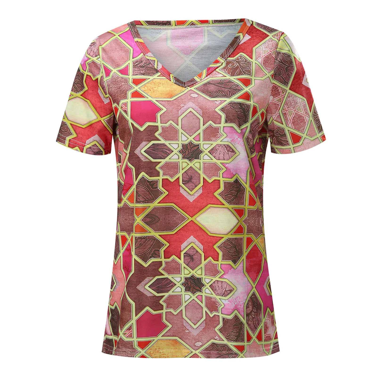 Графические футболки для женщин модный принт платье с треугольным вырезом и