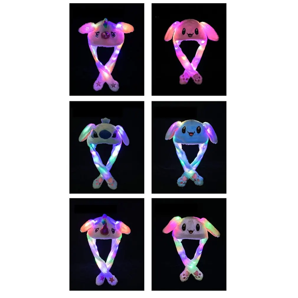 

Spring And Autumn Korean Version Of Plush Hat Creative Ear Shaking Light Hat Parent-Child Hat Cartoon Hat