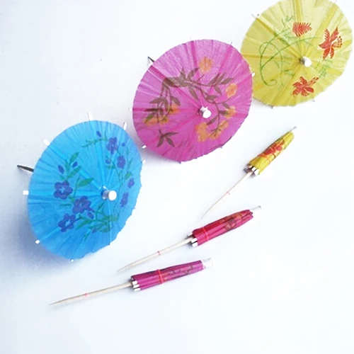 50Pcs Mixed Color Mini Umbrellas Parasol Snack Cocktail Party Pick Decoration! | Дом и сад