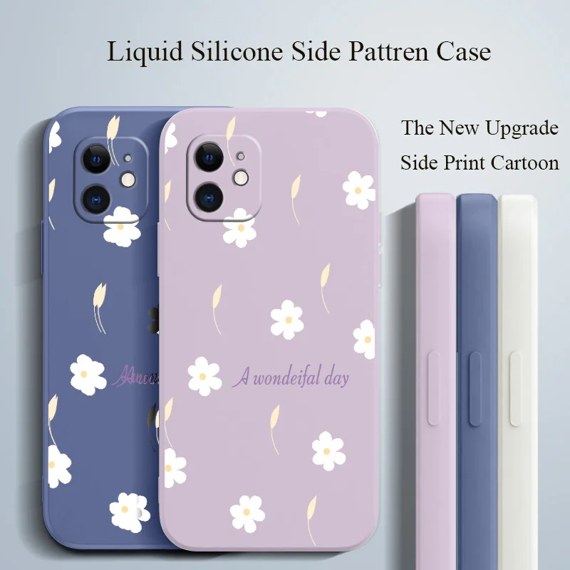 

Literary Flowers Case For iPhone 12 13 Pro Max Mini 11 Pro Max X XR XS MAX SE2020 8 7 Plus 6 6S Plus Soft Silicone Phone Cover
