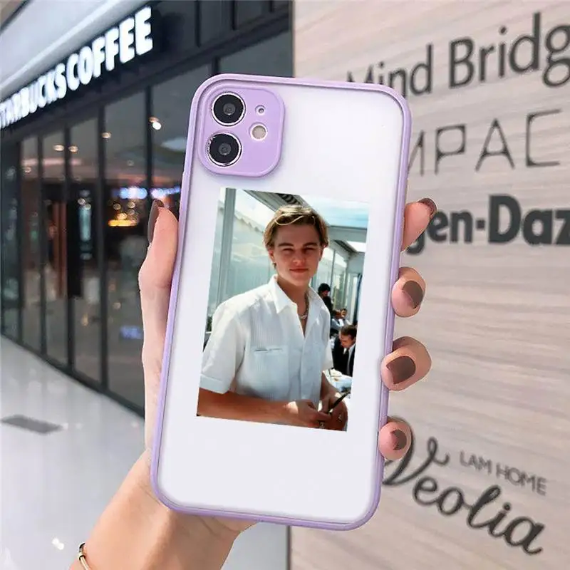 

Leonardo DiCaprio Phone Cases matte transparent For purple iPhone 7 8 x xs xr 11 12 pro plus max mini Clear Funda
