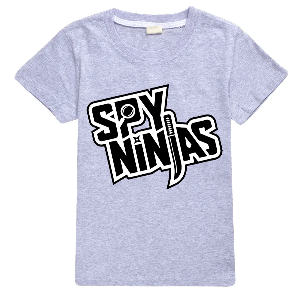 

SPY NINJA Children's Summer Cotton Casual Tops Girls Short-sleeved T-shirts Kids Clothes Boys 8 To 12 Youth Clothing Graphic Tee