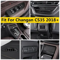 gear panel ac air vent window lift head light storage box frame cover trim carbon fiber accessories for changan cs35 2018 2020