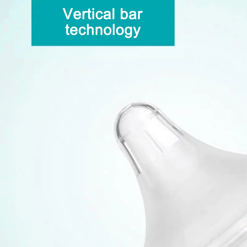 Силиконовая гелевая бутылочка для кормления с широким горлышком соска