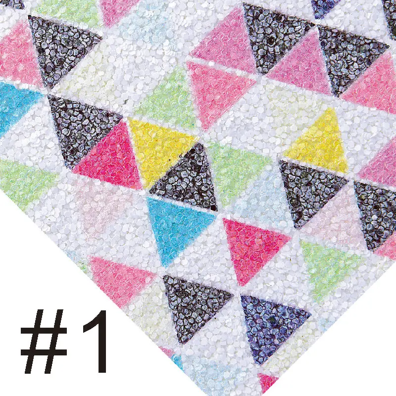 

A4 21*30cm Sparkly Glitter Fabric Colored Triangle Faux Leather Sheets for Bows Earring Home Decoration Bags DIY Hair Bow
