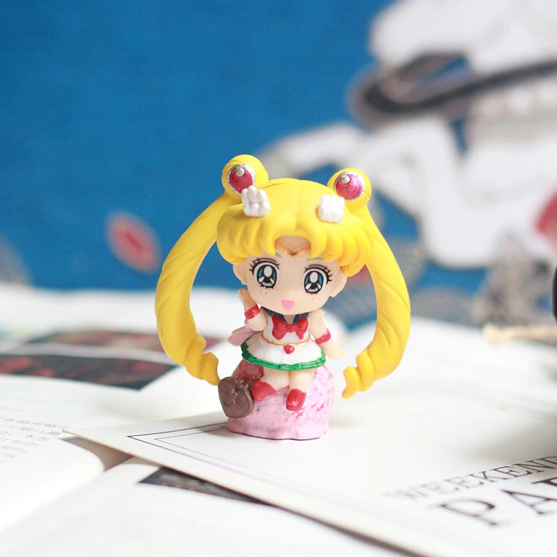 Bandai Q Version Сейлор Мун маленькая фигурка форма кукла Игрушечная модель украшение